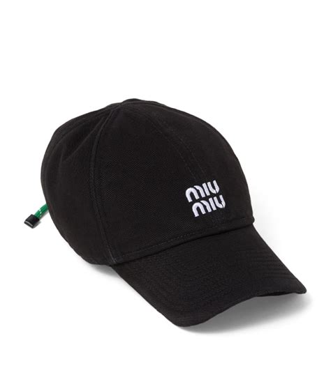 miu miu denim cap|Black Denim Baseball Cap .